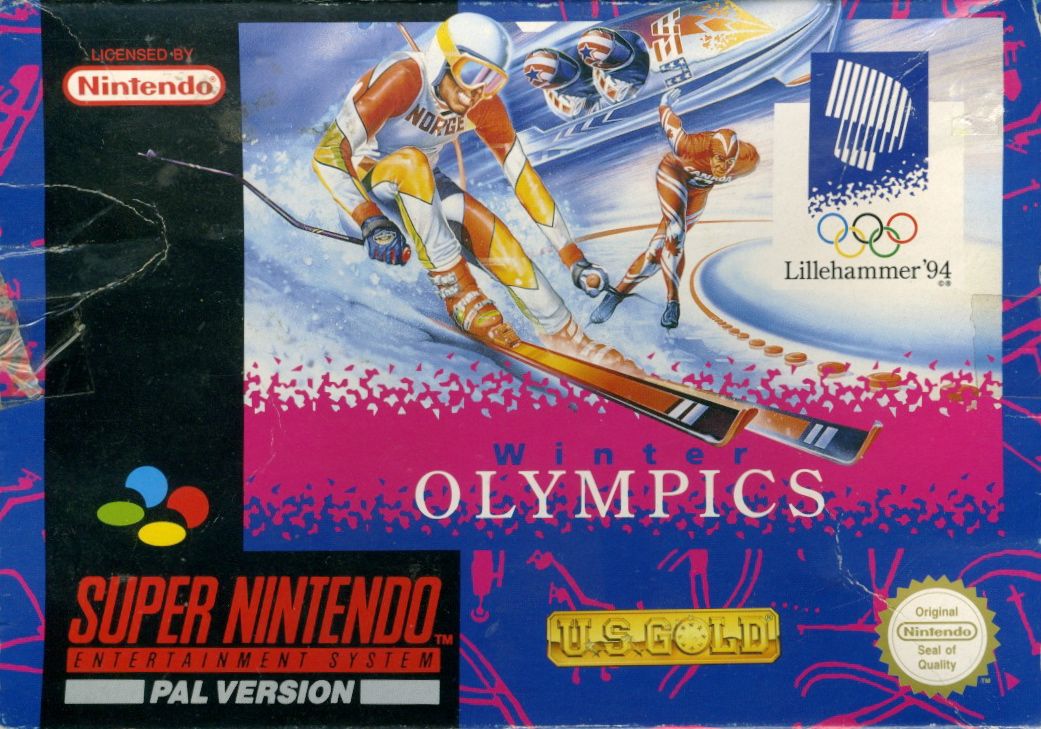 Winter Olympics: Lillehammer '94 box art for Super Nintendo